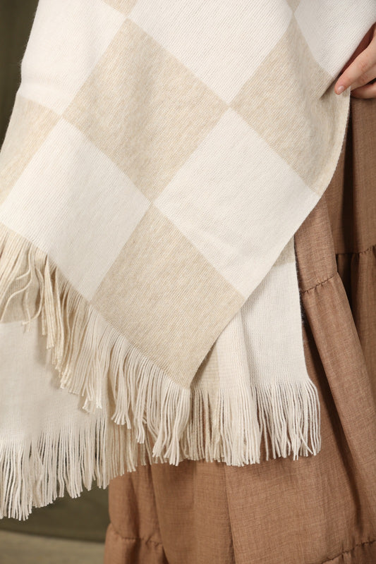 Oversize Atkı - Krem