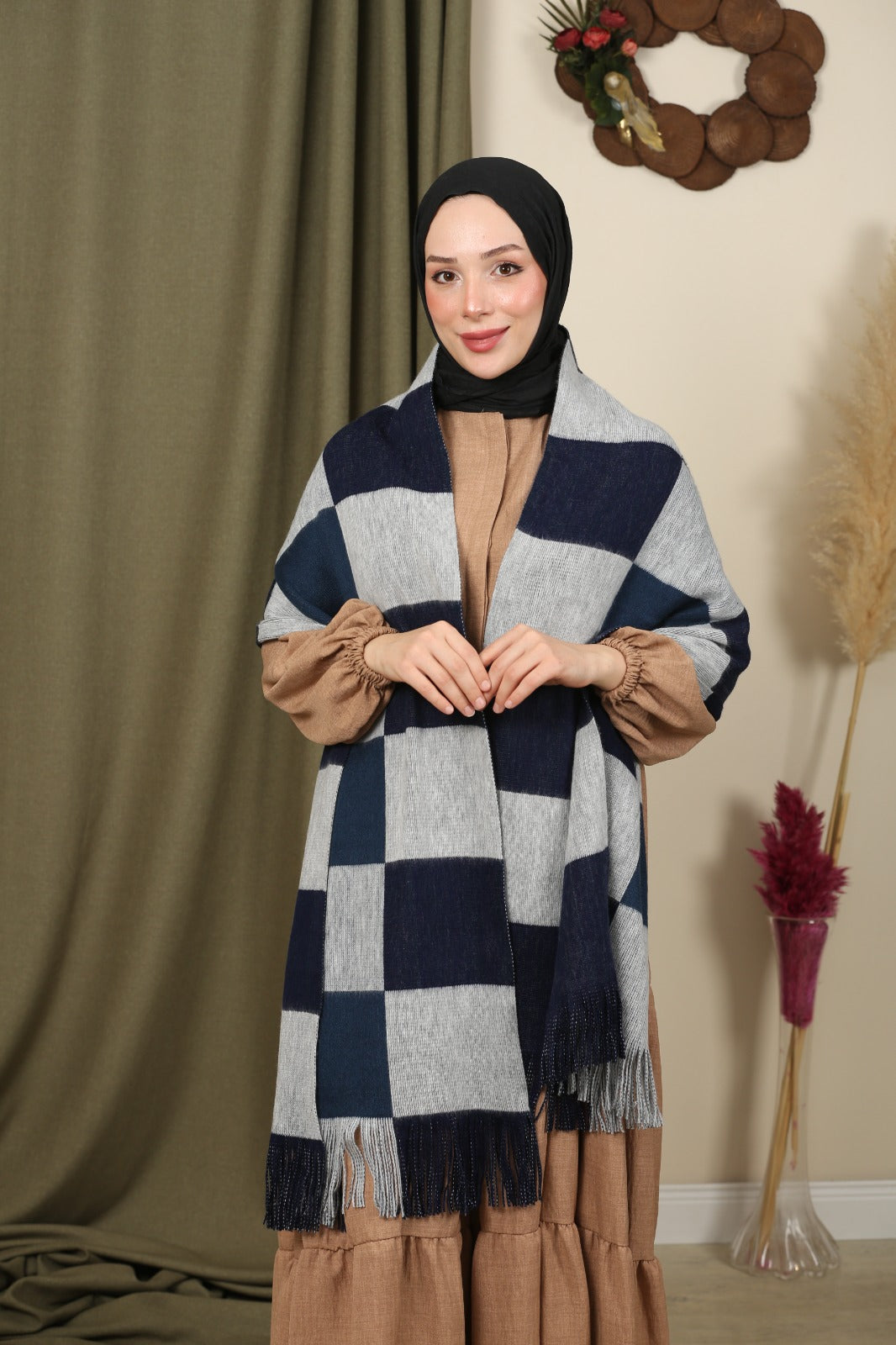 Oversize Atkı - Mavi