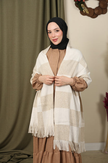 Oversize Atkı - Krem