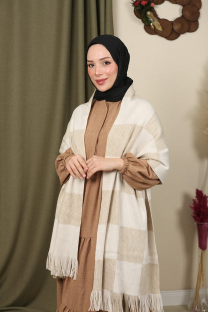 Oversize Atkı - Krem