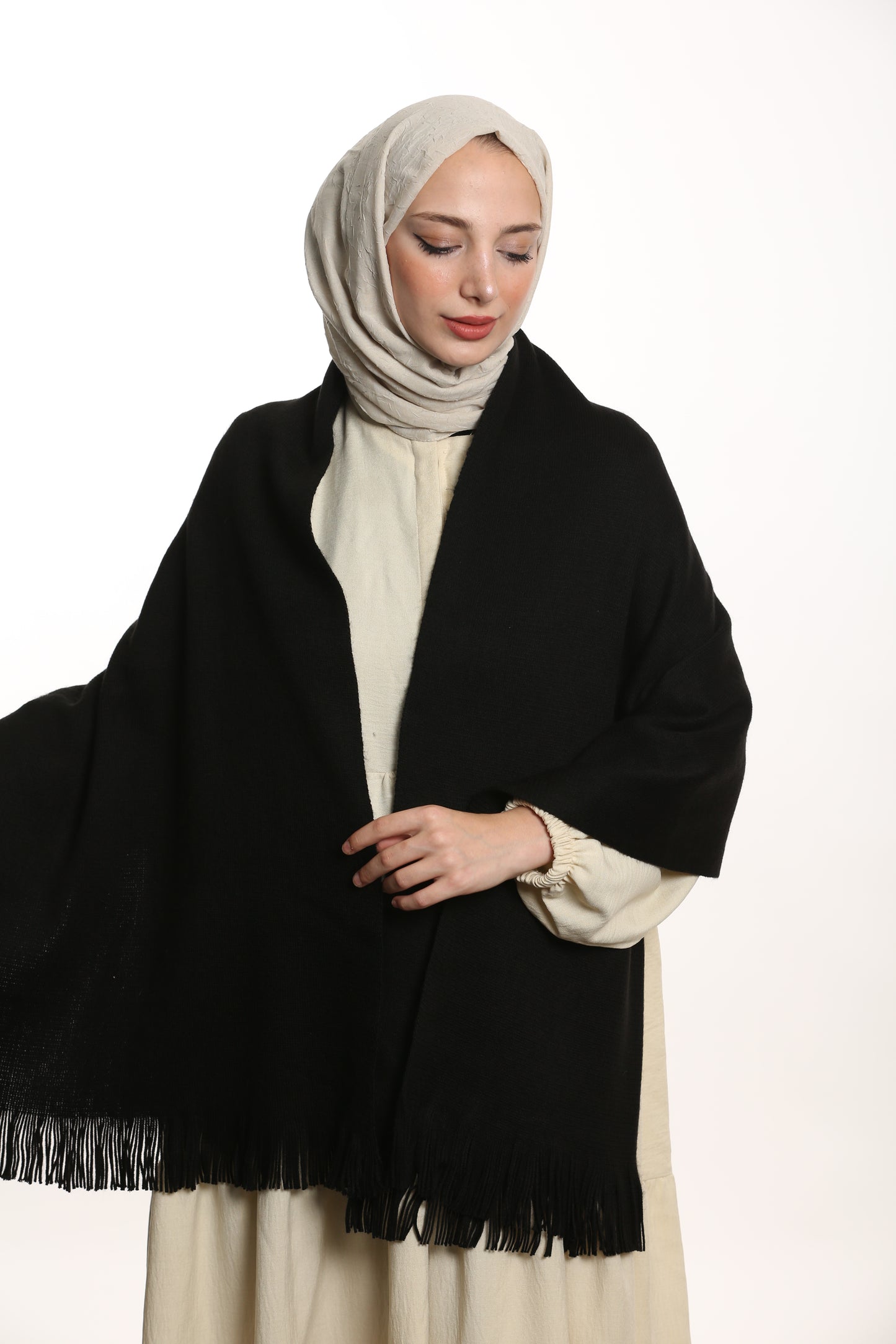 Sade Triko Şal Siyah