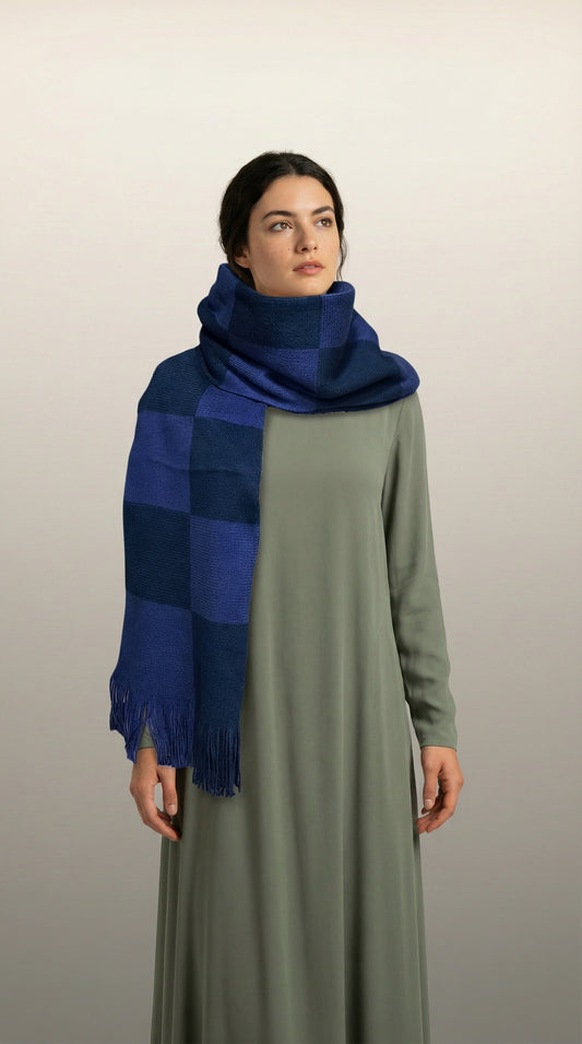 Oversize Atkı - Açık Lacivert