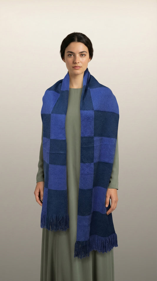 Oversize Atkı - Açık Lacivert
