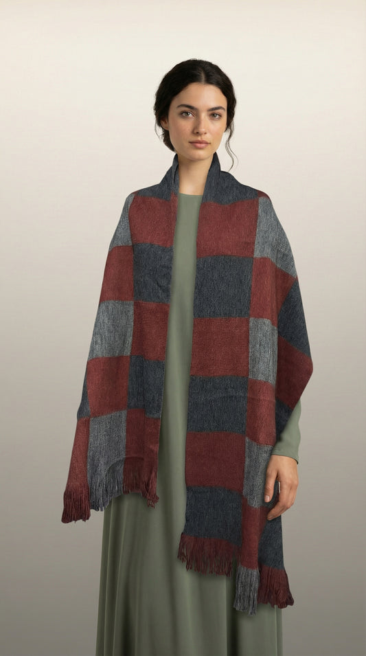 Oversize Atkı - Kiremit-Gri