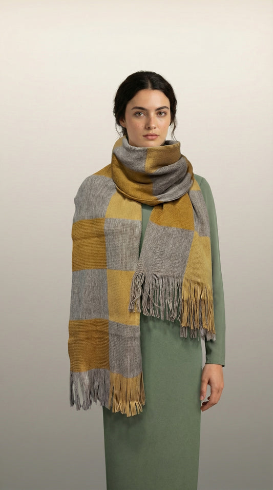 Oversize Atkı - Altın Sarı