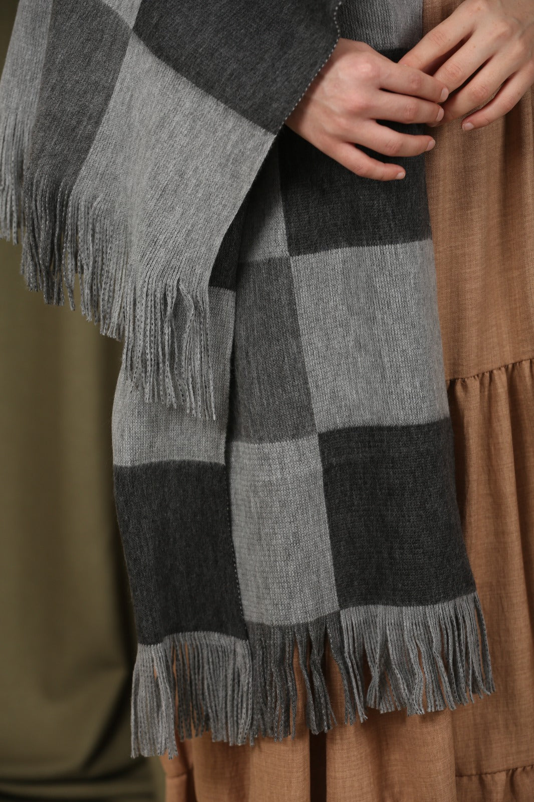 Oversize Atkı - Gri