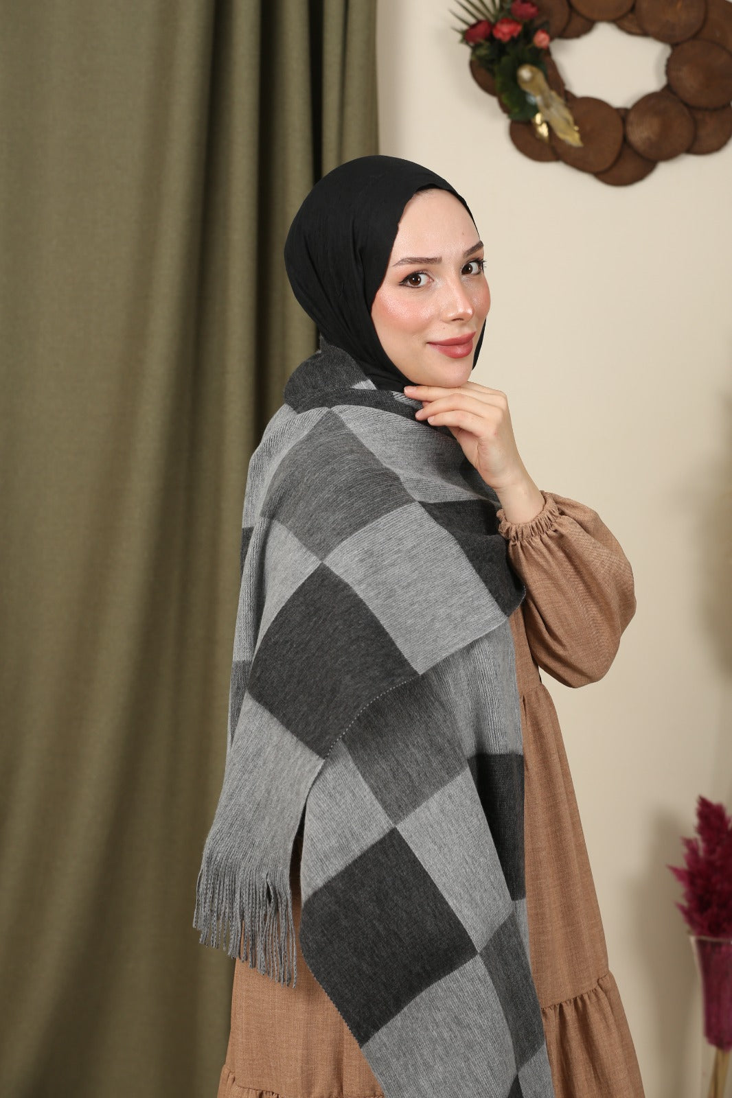 Oversize Atkı - Gri