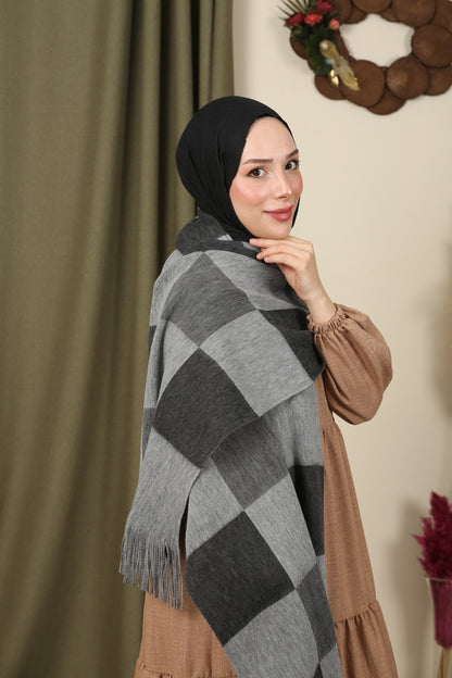 Oversize Atkı - Gri