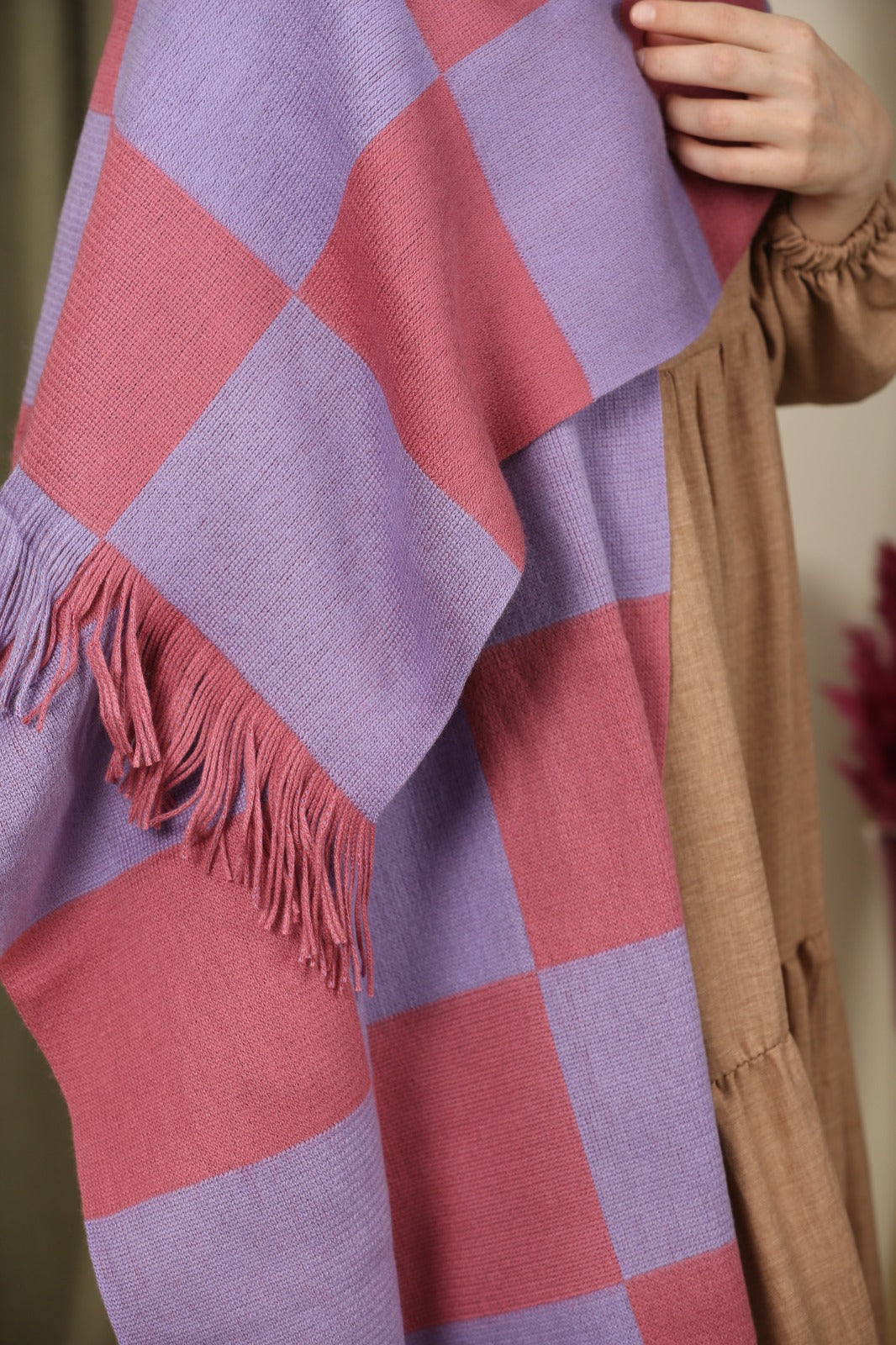 Oversize Atkı - Pembe