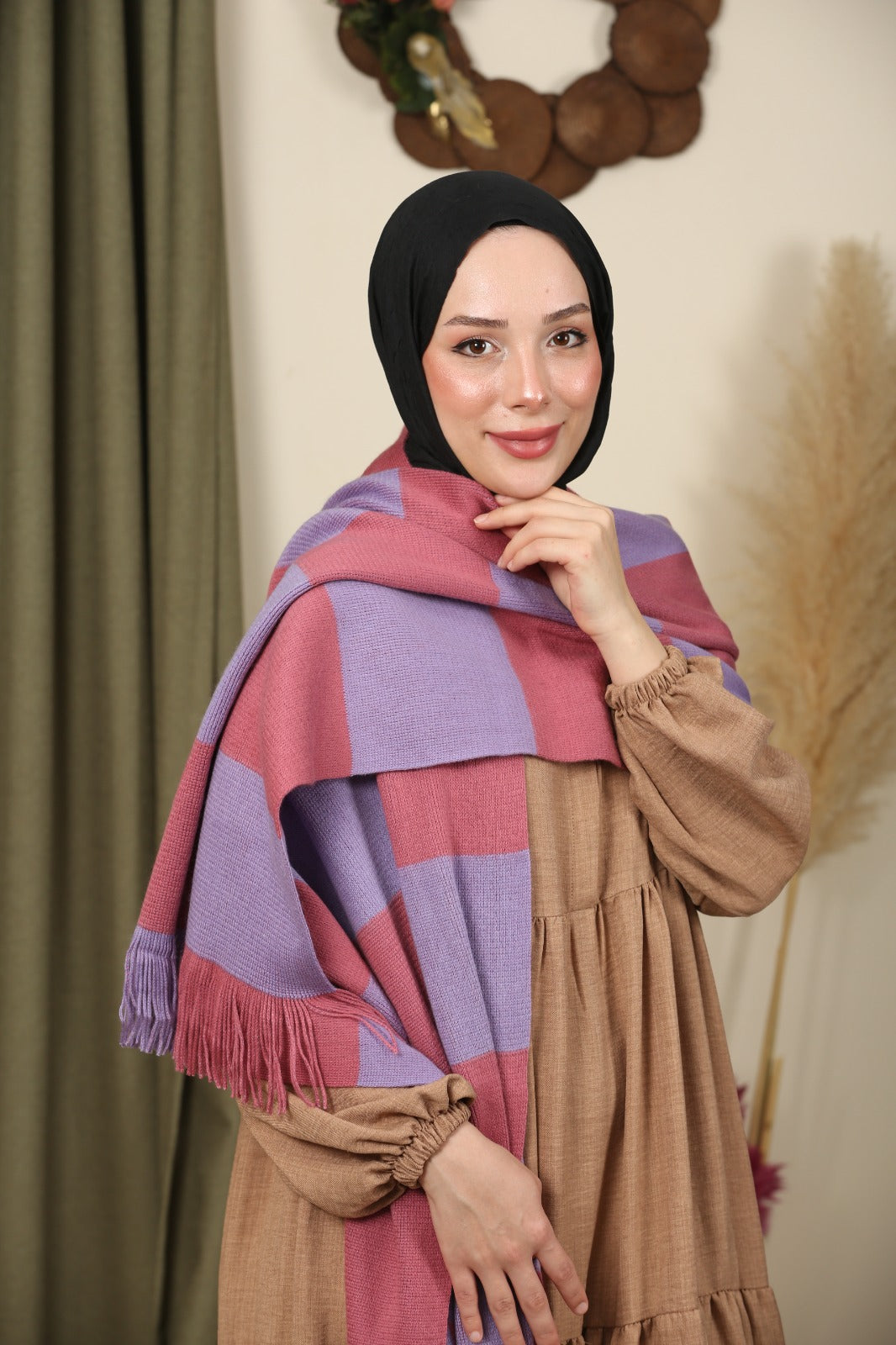 Oversize Atkı - Pembe