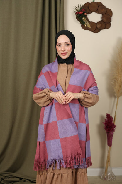 Oversize Atkı - Pembe